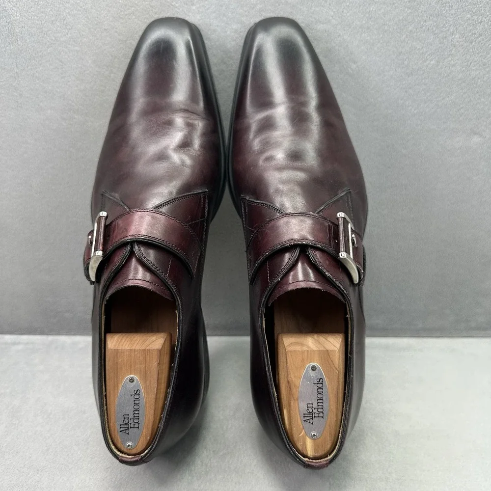 Magnanni Marco Mens Size 9.5 (M) Dress Shoes Cognac Leather Monk Strap 16856